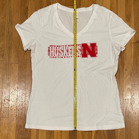 District White Nebraska Huskers Women's V-Neck Tee - Picture 7 of 13